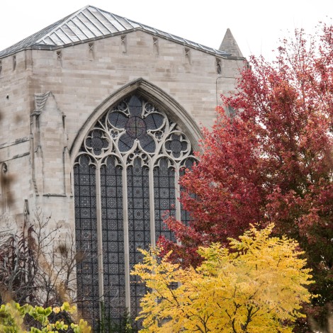 Rockefeller chapel in the fall